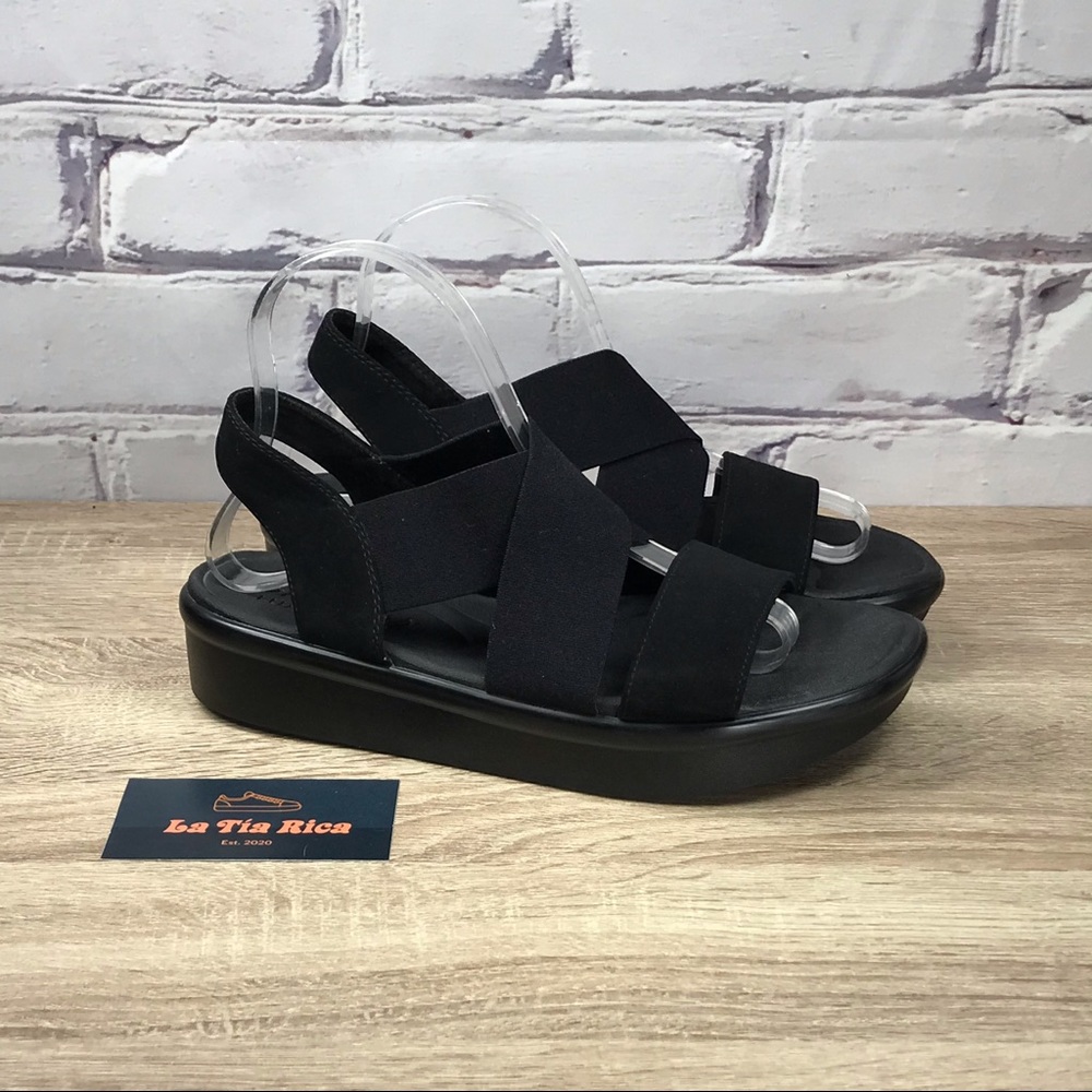 Skechers Luxe Foam Black Strappy Sandals